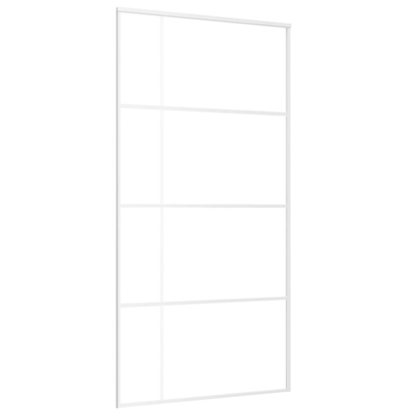 Puerta corredera ESG vidrio y aluminio blanca 102.5x205 cm M 2