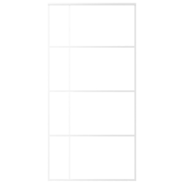 Porta deslizante vidro ESG fosco e alumínio 102.5x205 cm branco M 3