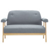 Sofá de 2 plazas tela gris claro 3