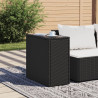 Mesa de apoio jardim c/ tampo vidro 58x27.5x55 cm vime PE preto 3