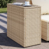 Mesa auxiliar jardín tapa vidrio ratán PE beige 58x27.5x55 cm 1