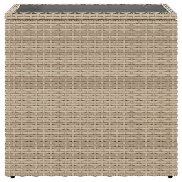 Mesa auxiliar jardín tapa vidrio ratán PE beige 58x27.5x55 cm M 5