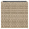 Mesa auxiliar jardín tapa vidrio ratán PE beige 58x27.5x55 cm 5