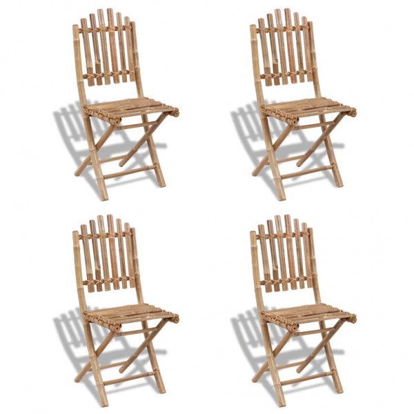 Sillas de jardín plegables 4 unidades de bambú D