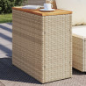 Mesa auxiliar jardín tapa madera ratán PE beige 58x27.5x55 cm 1