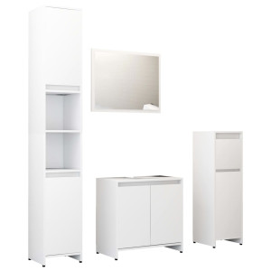 4 pcs conjunto de móveis de casa de banho contraplacado branco H