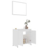 4 pcs conjunto de móveis de casa de banho contraplacado branco 5