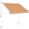 Toldo manual retráctil amarillo y azul a rayas 100 cm 1