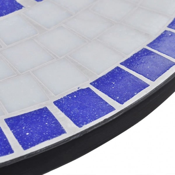 Set de mesa y sillas de jardín 3 pzas con mosaico azul y blanco M 5