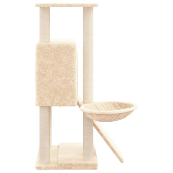 Rascador para gatos con postes de sisal crema 96 cm M 4