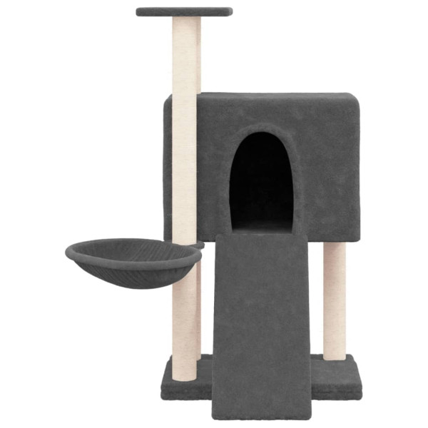 Rascador para gatos con postes de sisal gris oscuro 96 cm M 3