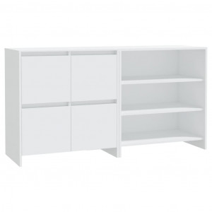 Aparador de 2 piezas madera contrachapada blanco H
