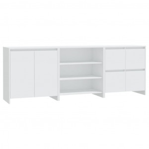 Aparador de 3 piezas madera contrachapada blanco H