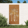 Adorno de pared de jardín acero corten diseño palmera 105x55 cm 1