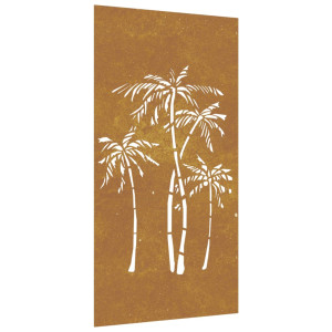 Adorno de pared de jardín acero corten diseño palmera 105x55 cm H