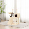 Árvore para gatos c/ postes arranhadores sisal 82 cm cor creme 3