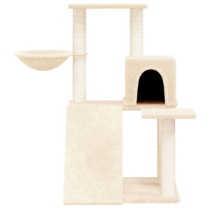 Rascador para gatos con postes de sisal color crema 82 cm H