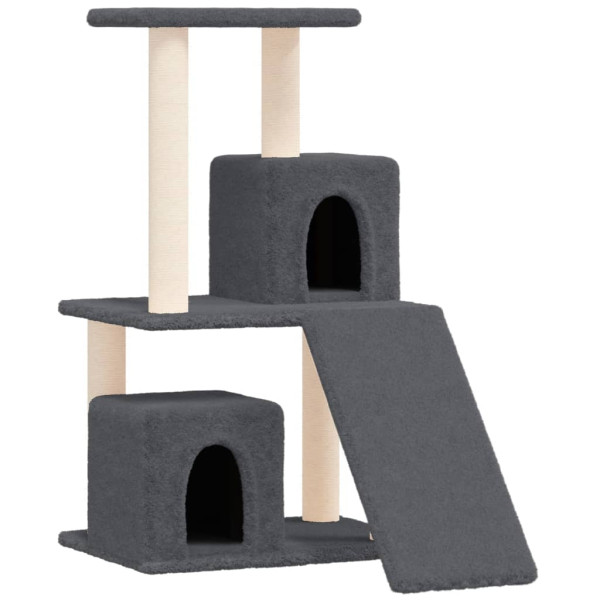 Árvore p/ gatos c/ postes arranhadores sisal 82 cm cinza-escuro M 2