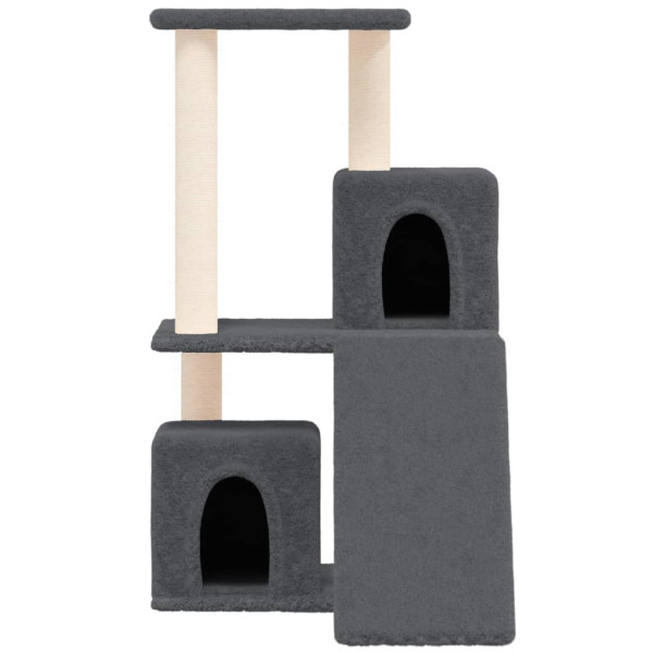 Rascador para gatos con postes de sisal gris oscuro 82 cm M 3