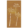 Decoração p/ muro de jardim 105x55 cm aço corten design flores 5