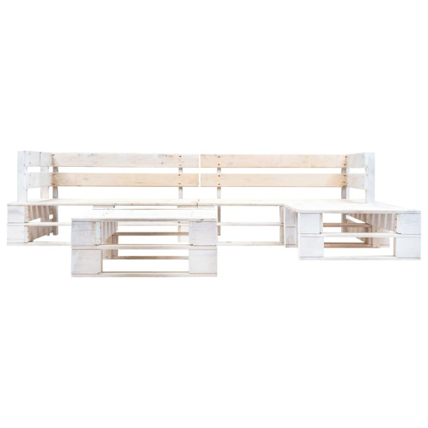 Set de muebles de palés para jardín 4 piezas madera blanco M 2