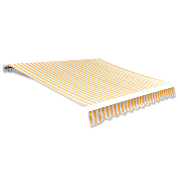 Toldo de lona amarillo girasol y blanco 3x2.5 m sin armazón D