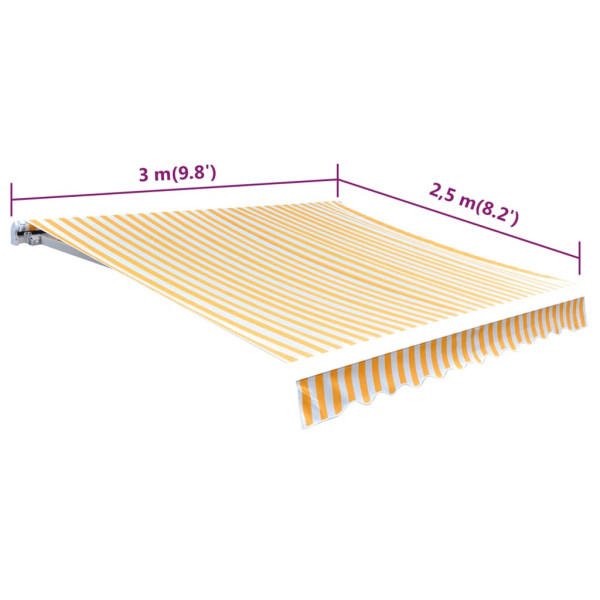 Lona toldo 3x2.5m (sem estrutura/caixa) amarelo girassol/branco M 5