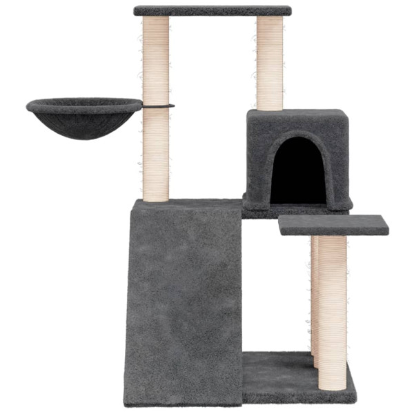 Árvore p/ gatos c/ postes arranhadores sisal 82 cm cinza-escuro M 3
