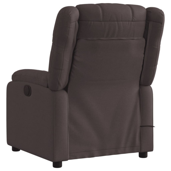Sillón de masaje reclinable de tela marrón oscuro M 4