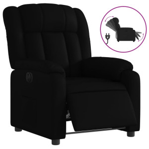 Sillón reclinable eléctrico de cuero sintético negro H