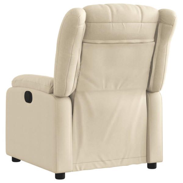 Sillón reclinable eléctrico de tela crema M 4