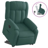 Sillón reclinable elevable tela verde oscuro 2