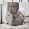 Sillón eléctrico reclinable elevable de tela gris taupe 1