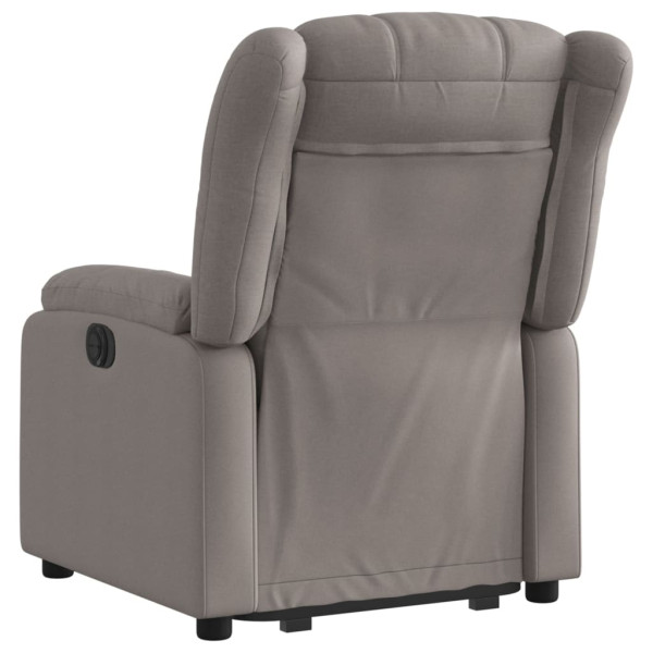 Sillón eléctrico reclinable elevable de tela gris taupe M 4