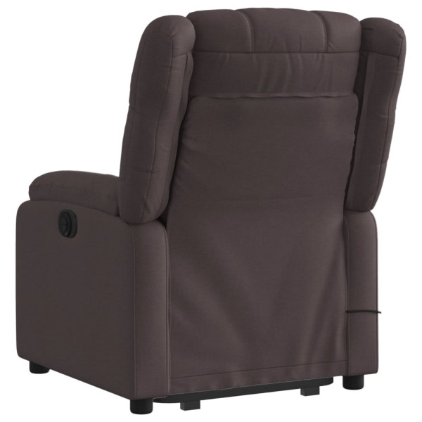 Silla de masaje reclinable de pie de tela marrón oscuro M 4