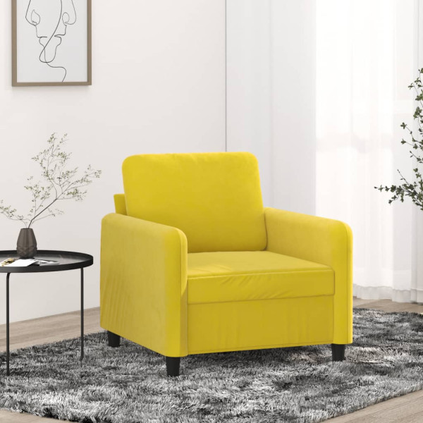 Sillón de terciopelo amarillo 60 cm D