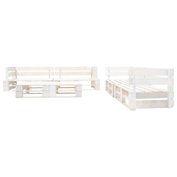 Set de muebles de jardín de palets 6 piezas madera blanco M 2