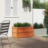 Jardinera exterior madera maciza pino marrón cera 90x50x50 cm 3