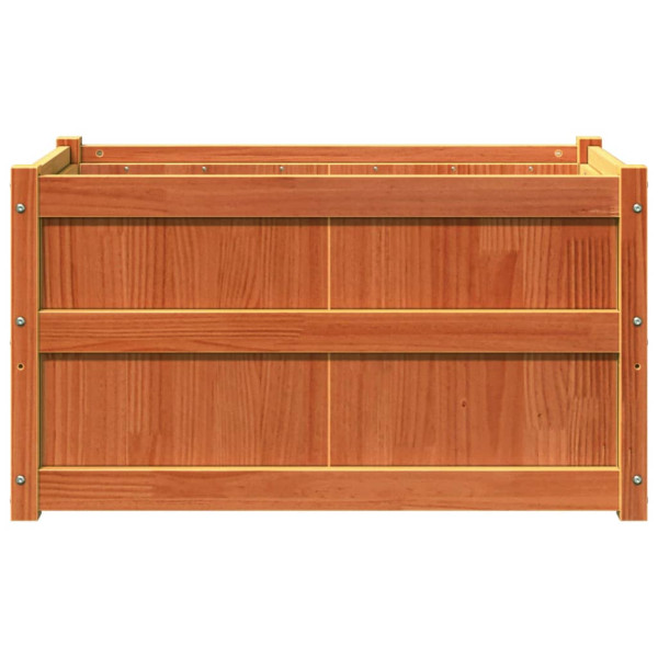 Jardinera exterior madera maciza pino marrón cera 90x50x50 cm M 5