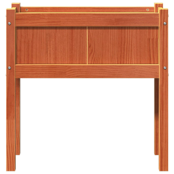 Jardinera con patas madera maciza pino marrón cera 70x31x70 cm M 5