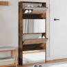 Mueble zapatero con espejo 4 niveles roble ahumado 63x17x134 cm 1