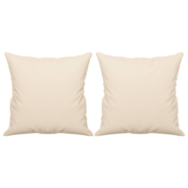 Sofá de 2 plazas con cojines tela de microfibra beige 120 cm M 5