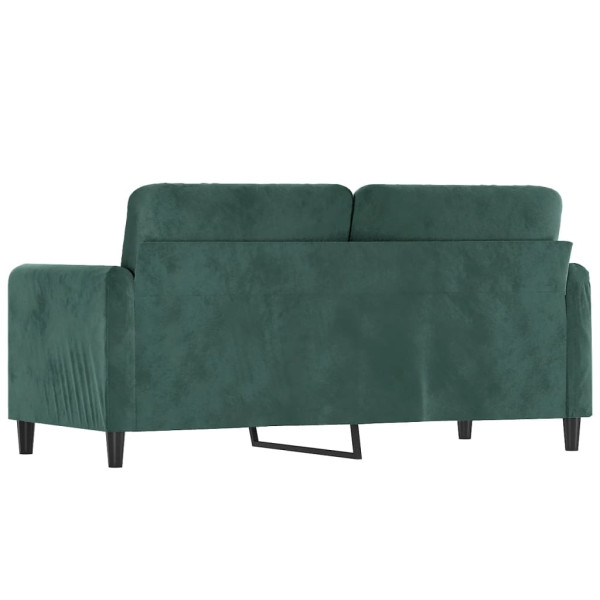 Sofá de 2 plazas de terciopelo verde oscuro 140 cm M 4