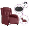 Sillón reclinable eléctrico de cuero sintético rojo tinto 5