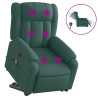 Sillón masaje eléctrico reclinable elevable tela verde oscuro 2