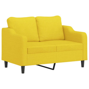 Sofá de 2 lugares 120 cm tecido amarelo-claro H