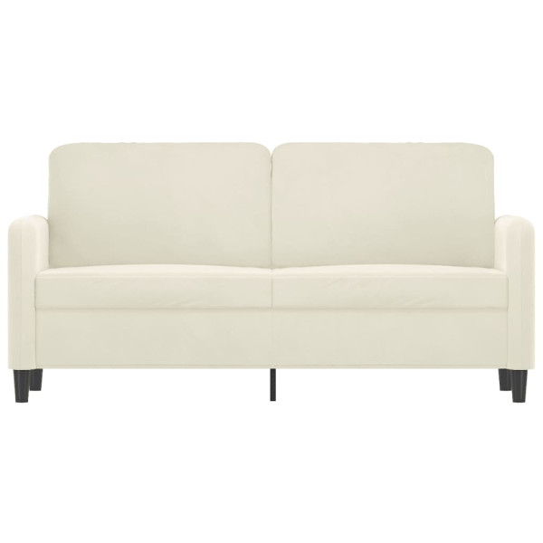 Sofá de 2 lugares veludo 140 cm cor creme M 3
