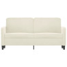 Sofá de 2 lugares veludo 140 cm cor creme 3
