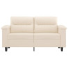 Sofá de 2 plazas de tela de microfibra beige 120 cm 3