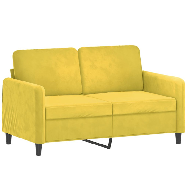 Sofá de 2 lugares veludo 120 cm amarelo M 2